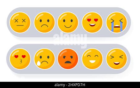 Set di emoticon diverse Illustrazione Vettoriale