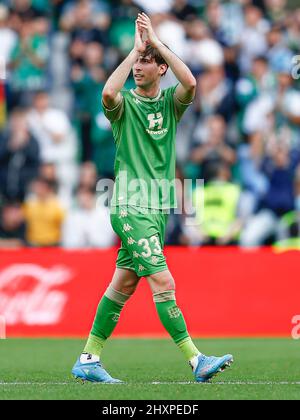 Juan Miranda di Real Betis durante la partita la Liga tra Real Betis e Athletic Club disputata allo stadio Benito Villamarin il 2022 marzo a Siviglia, Spagna. (Foto di Antonio Pozo / PRESSINPHOTO) Foto Stock