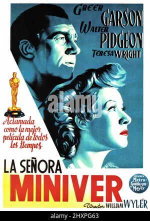 GREER GARSON e WALTER PIDGEON nella SIG.RA MINIVER (1942) -titolo originale: SIG.RA. MINIVER-, diretto da WILLIAM WYLER. Credito: M.G.M. / Album Foto Stock