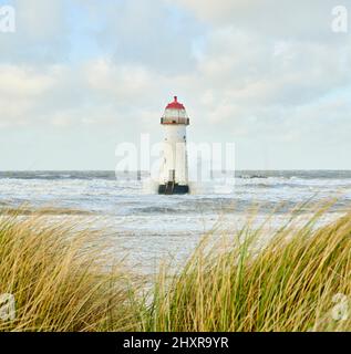 Punto del faro di Ayr, Talacre, Flintshire. Foto Stock