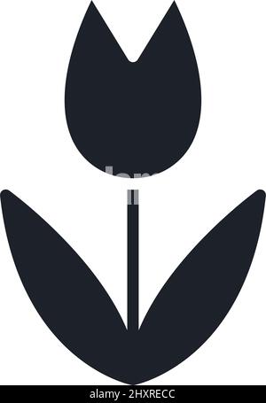 Icona Tulip. Fiori primavera silhouette vettoriale isolata Illustrazione Vettoriale