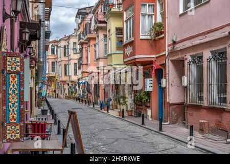 Famoso quartiere Balat nel quartiere Fatih di Istanbul, Turchia Foto Stock