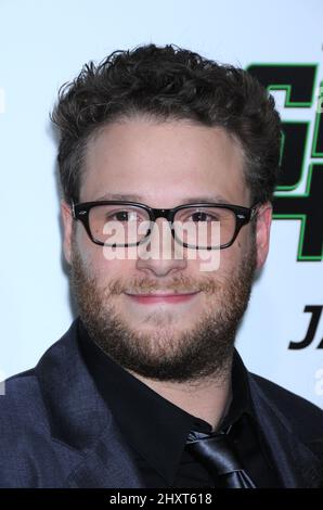 Seth Rogen alla prima 'Green Hornet' tenuta al Grauman's Chinese Theatre di Hollywood, California. Foto Stock