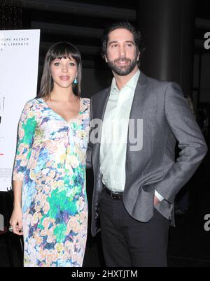 David Schwimmer e la moglie Zoe Buckman durante la proiezione 'Trust' di Los Angeles tenutasi presso la Director's Guild of America di Los Angeles Foto Stock