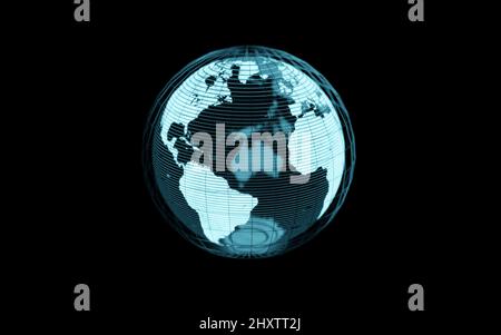3D rendering della Terra olografica Foto Stock