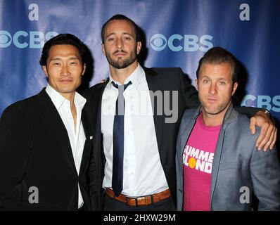 Daniel Dae Kim, Alex o'Loughlin e Scott Caan al CBS 2011 che si è tenuto al Lincoln Center di New York. Foto Stock