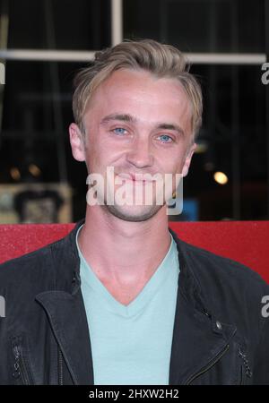 Tom Felton alla prima 'Hangover Part II', che si tiene al Grauman's Chinese Theatre di Los Angeles. Foto Stock