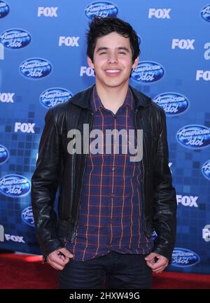 David Archuleta durante l'American Idol Grand finale 2011 tenuto al Nokia Theatre L.A. Live, California Foto Stock