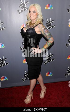 Emily Valentine alla Voice finale After Party, tenutasi ad Avalon, a Hollywood. Foto Stock