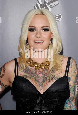 Emily Valentine alla Voice finale After Party, tenutasi ad Avalon, a Hollywood. Foto Stock