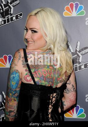 Emily Valentine alla Voice finale After Party, tenutasi ad Avalon, a Hollywood. Foto Stock