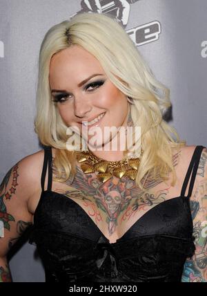 Emily Valentine alla Voice finale After Party, tenutasi ad Avalon, a Hollywood. Foto Stock