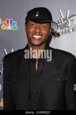 Javier Colon alla Voice finale After Party, tenutasi ad Avalon, a Hollywood. Foto Stock