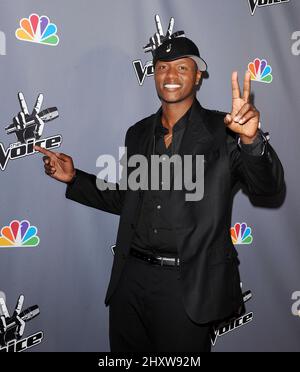 Javier Colon alla Voice finale After Party, tenutasi ad Avalon, a Hollywood. Foto Stock