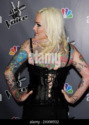 Emily Valentine alla Voice finale After Party, tenutasi ad Avalon, a Hollywood. Foto Stock