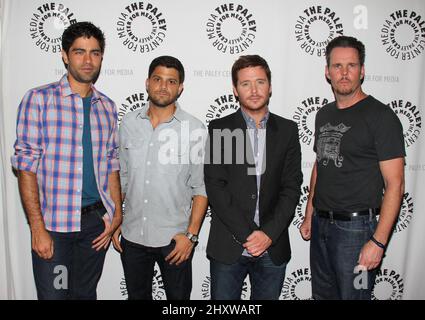 Adrian Grenier, Jerry Ferrara, Kevin Connolly e Kevin Dillon frequentano 'una serata con Entourage' al Paley Centre di New York, USA. Foto Stock