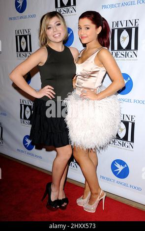 Jennette McCurdy e Ariana Grande durante il Divine Design Gala 2011 che si tiene al Beverly Hilton, California Foto Stock
