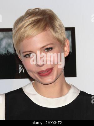 Michelle Williams durante l'evento Oscar Wilde Pre Academy Awards tenutosi presso il Bad Robot Studio di Santa Monica, California. Foto Stock