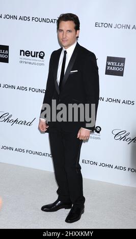 Peter Facinelli durante la festa di osservazione annuale 20th della Elton John AIDS Foundation Academy Awards, tenutasi al West Hollywood Park di Los Angeles Foto Stock