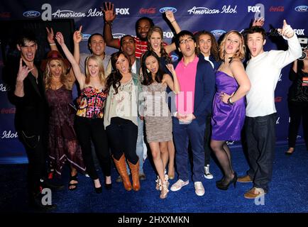 Top 13 durante l'American Idol Top Finalists Party tenuto a The Grove, California Foto Stock