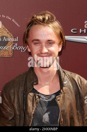 Tom Felton partecipa al John Varvatos 9th Annual Stuart House Benefit presentato da Chrysler a West Hollywood, USA. Foto Stock