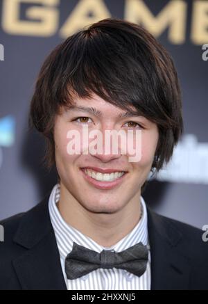 Sam Tan partecipa alla prima mondiale "The Hunger Games" tenutasi al Nokia Theatre L.A. Live a Los Angeles, USA. Foto Stock