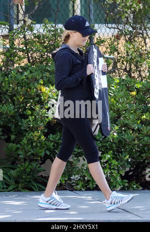 Reese Witherspoon è visto giocare a tennis a Los Angeles, USA. Foto Stock