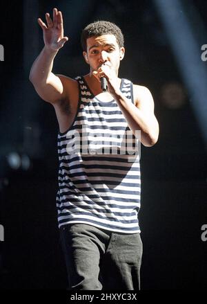 Drake si esibisce dal vivo durante il Club Paradise Tour 2012 al Time Warner Cable Music Pavilion di Raleigh Foto Stock