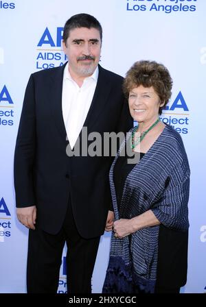 Alfred Molina e la moglie Jill Gascoine hanno partecipato al fundraiser annuale 3rd del progetto d'arte tenuto a Bonhams & Butterfields, Los Angeles. Foto Stock