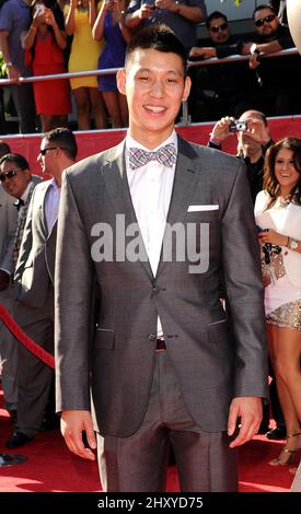 Jeremy Lin arriva al 2012 ESPY Awards che si tiene al Nokia Center di Los Angeles. Foto Stock