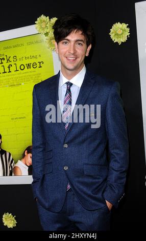 Nicholas Braun partecipa al "The Perks of Bing A Wallflower" di Los Angeles Premiere tenuto all'Arc Light Theatre. Foto Stock