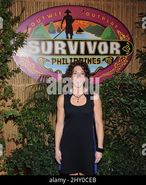 Denise Stapley partecipa al Survivor 25: Finale delle Filippine tenuto alla CBS Televison City a Los Angeles, USA. Foto Stock