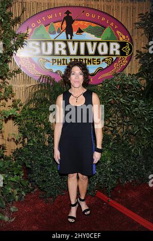 Denise Stapley partecipa al Survivor 25: Finale delle Filippine tenuto alla CBS Televison City a Los Angeles, USA. Foto Stock