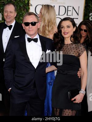 Rachel Weisz e Daniel Craig arrivano al Golden Globe Awards 70th che si tiene presso il Beverly Hilton Hotel di Beverly Hills, California, il 13 gennaio 2013. Foto Stock