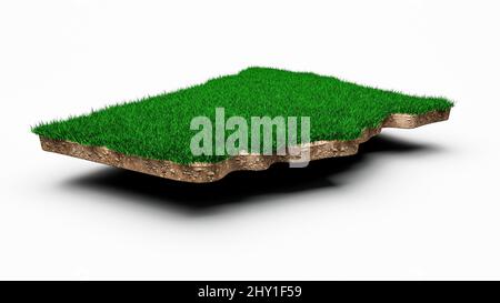 3D illustrazione della sezione trasversale della geologia del suolo della mappa del nuovo Galles del Sud Foto Stock