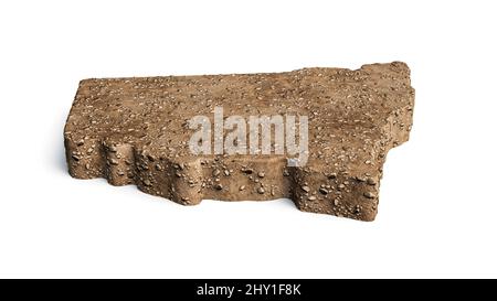 3D illustrazione della sezione trasversale della geologia del suolo del nuovo Galles del Sud con struttura del suolo roccioso Foto Stock