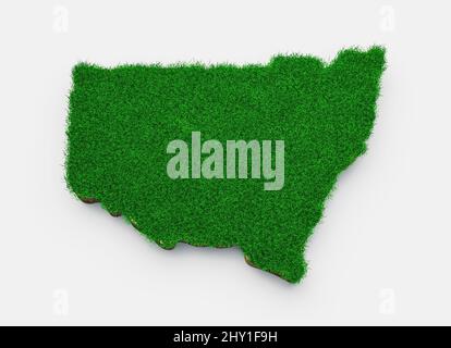 3D illustrazione della sezione trasversale della geologia del suolo della mappa del nuovo Galles del Sud Foto Stock