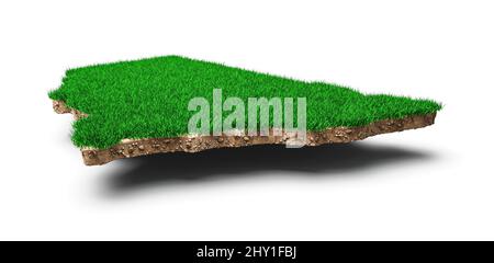 3D illustrazione della sezione trasversale della geologia del suolo della mappa del nuovo Galles del Sud Foto Stock