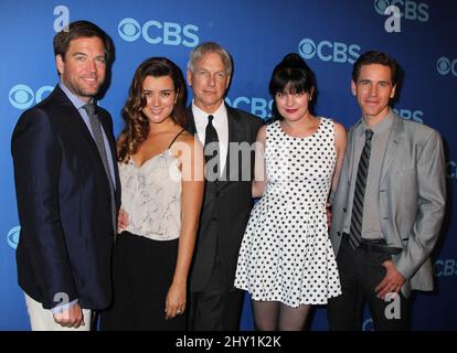 Michael Weatherly, Cote de Pablo, Mark Harmon, Pauley Perrette a partecipare alla presentazione iniziale del CBS 2013 tenutasi al Lincoln Center a New York, USA. Foto Stock