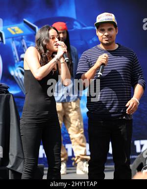 Michele Rodriguez e Michael pena al 20th Century Fox and Dreamworks 'Turbo' per E3 partecipanti al L.A. LIVE Foto Stock