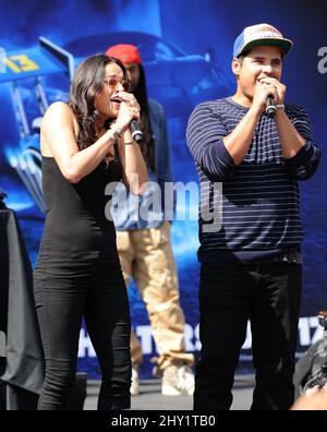 Michele Rodriguez e Michael pena al 20th Century Fox and Dreamworks 'Turbo' per E3 partecipanti al L.A. LIVE Foto Stock