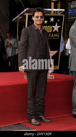 Johnny Depp durante la cerimonia della Jerry Bruckheimer Hollywood Walk of Fame, Hollywood. California Foto Stock