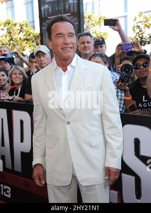 Arnold Schwarzenegger durante la prima 'Escape Plan' al Comic-con 2013 tenuto al Reading Cinemas Gaslamp, San Diego, California. Foto Stock