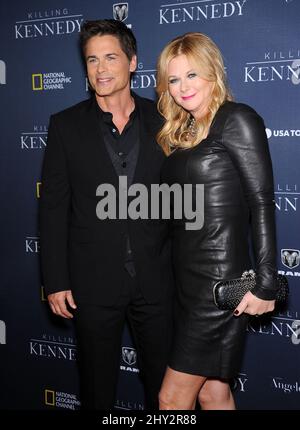 Rob Lowe & Sheryl Berkoff assiste alla Premiere 'Killing Kennedy' a Los Angeles Foto Stock