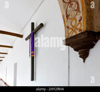 Corridoio nel Convento di San Francisco (Convento de San Francisco), Quito, Ecuador Foto Stock