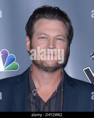 Blake Shelton partecipa alla stagione voce 5 Top 12 presso gli Universal Studios Backlot, Los Angeles Foto Stock