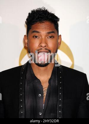 Miguel partecipa alle nomine annuali dei GRAMMY Awards 56th che si tengono al Nokia Theatre di Los Angeles, California. Foto Stock