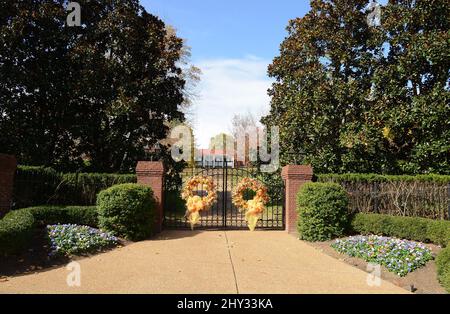 Vista dall'alto della casa di Nashville di Dolly Parton in Tennessee. Foto Stock