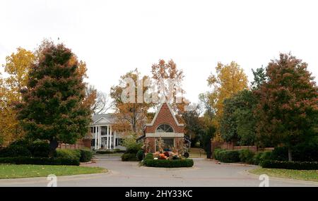 Vista dall'alto di Keith Urban e Nashville Home Guard Gate di Nicole Kidman in Tennessee. Foto Stock