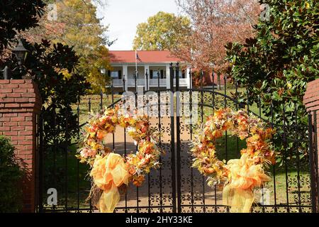 Vista dall'alto della casa di Nashville di Dolly Parton in Tennessee. Foto Stock